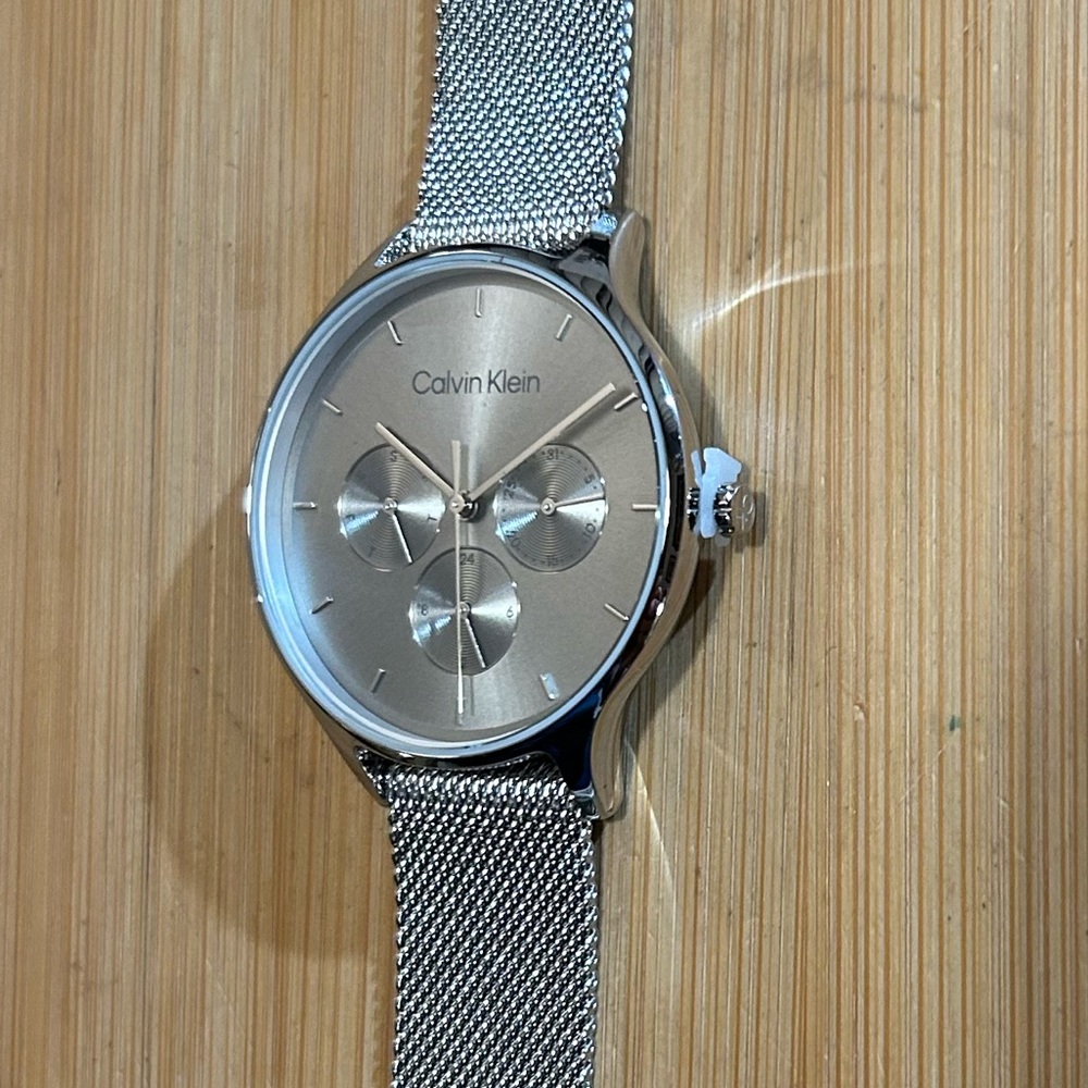 Calvin Klein Watch With 38mm Silver Chronograph Face & Silver MeshBracelet